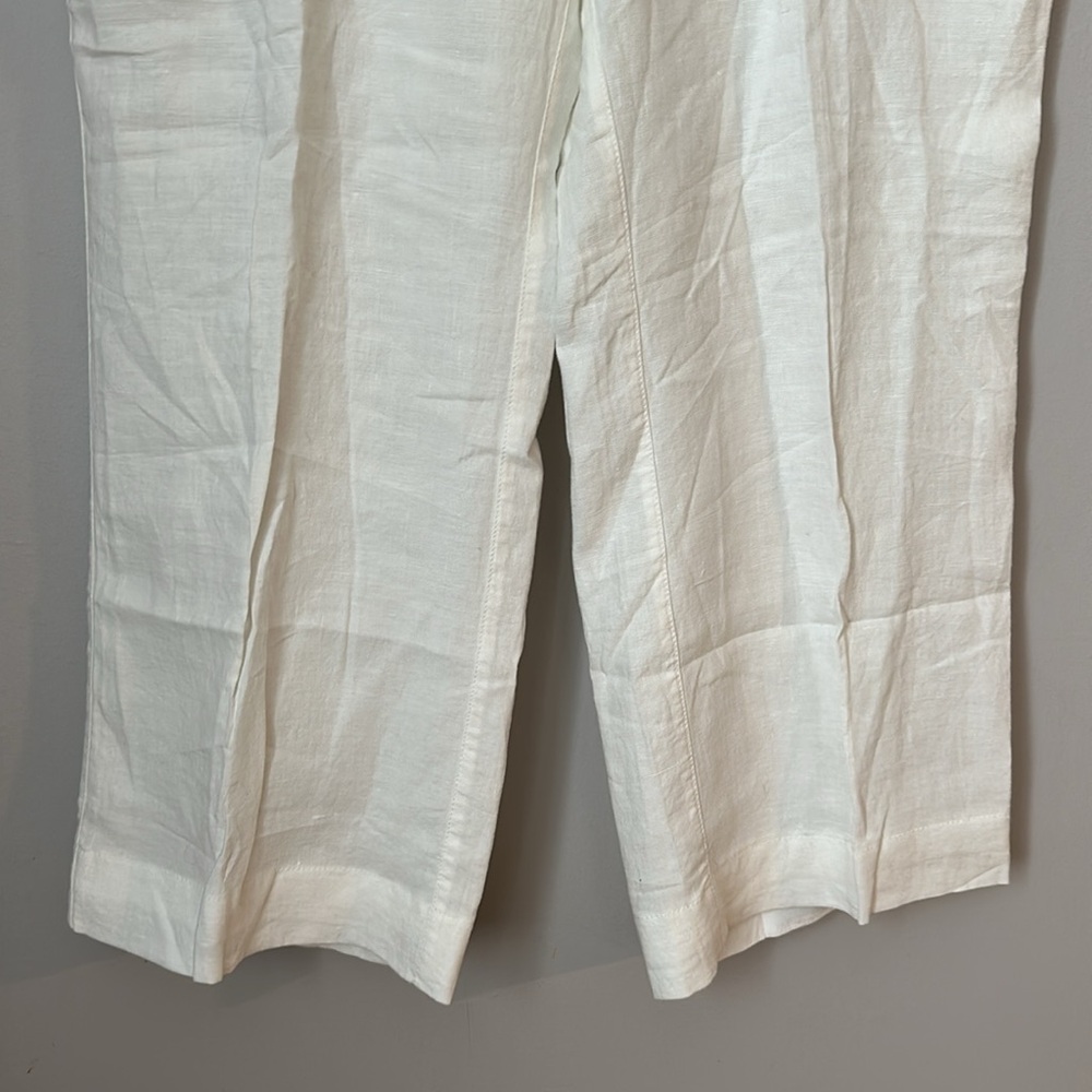 Chico’s White Linen Wide Leg Pants size 2.5 petite - Picture 3 of 5